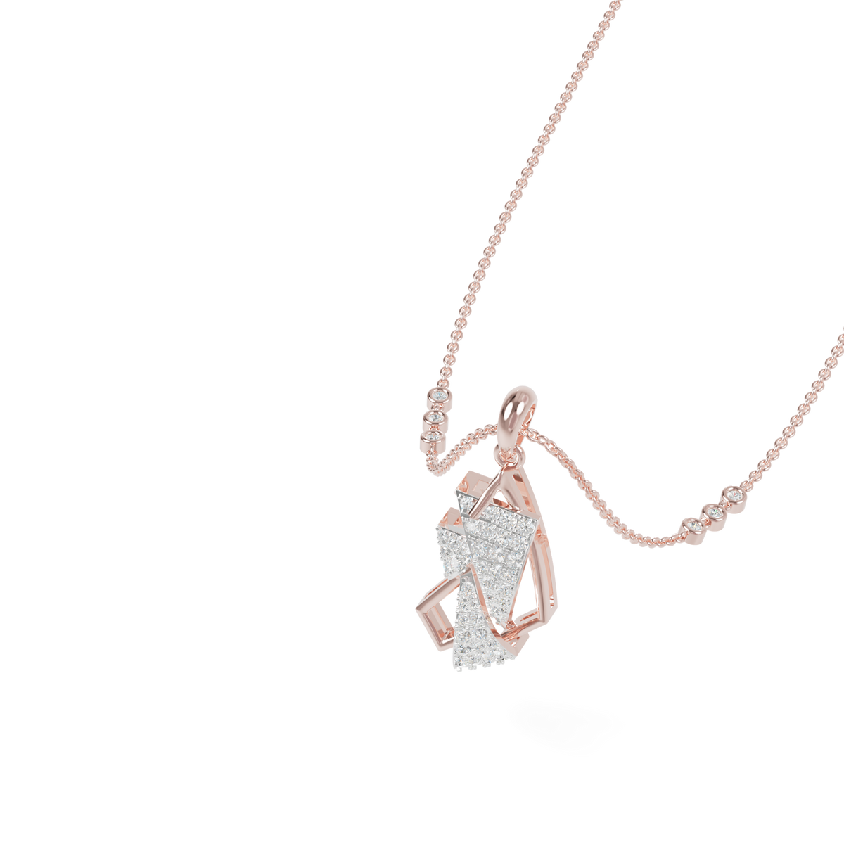 Guru Jewel's Modern Angular Pave-Accented Pendant for Her
