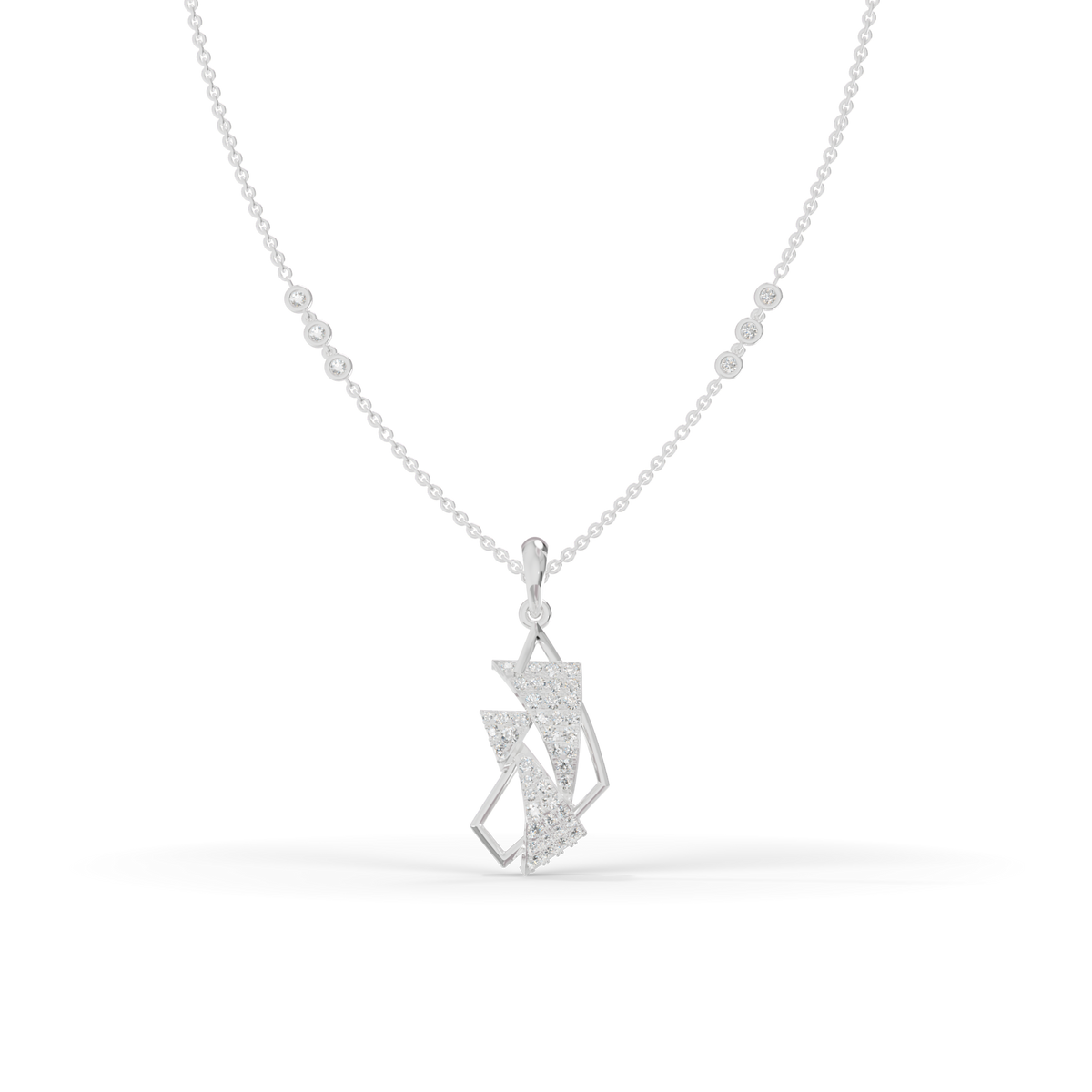 Guru Jewel's Modern Angular Pave-Accented Pendant for Her