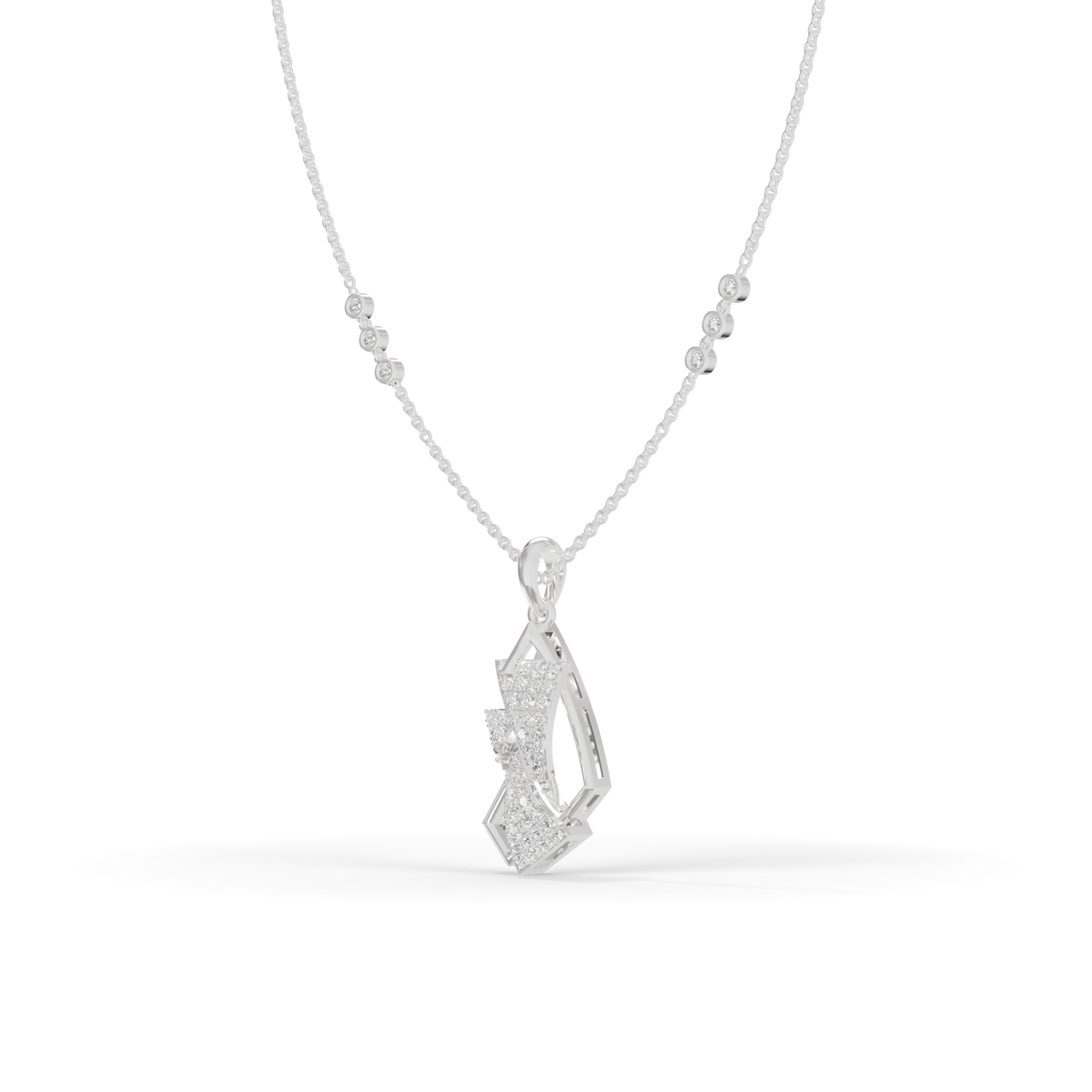 Guru Jewel's Modern Angular Pave-Accented Pendant for Her
