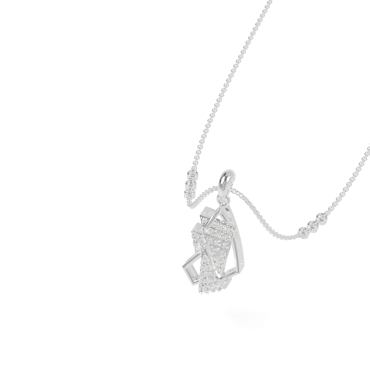 Guru Jewel's Modern Angular Pave-Accented Pendant for Her
