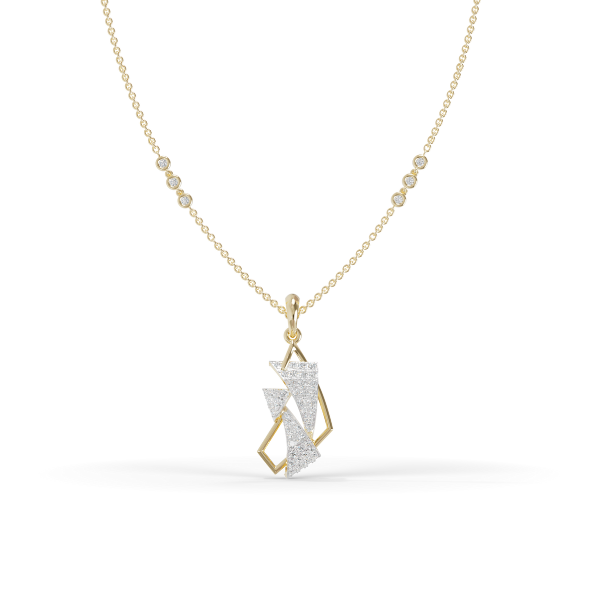Guru Jewel's Modern Angular Pave-Accented Pendant for Her
