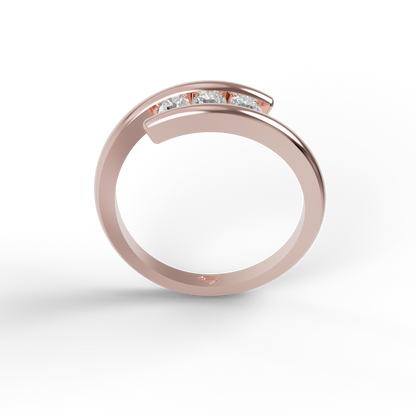 Guru Jewel's 3 Round C.Z Diamond Studded Silver Ring For Her