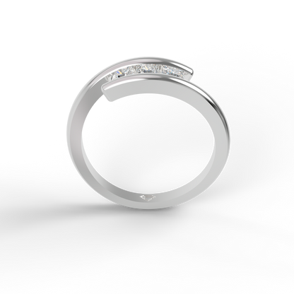 Guru Jewel's 3 Round C.Z Diamond Studded Silver Ring For Her