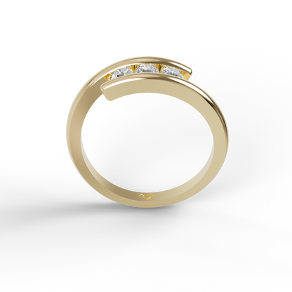 Guru Jewel's 3 Round C.Z Diamond Studded Silver Ring For Her