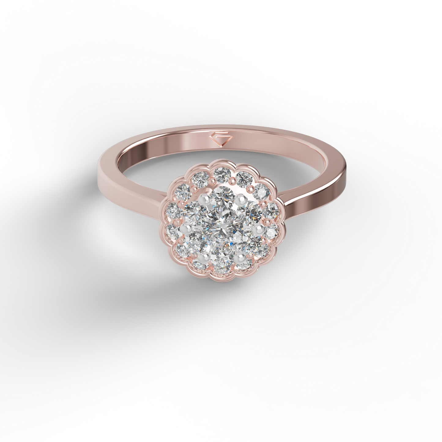 Guru Jewel's Round C.Z Solitaire Diamond Studded Silver Ring For Her