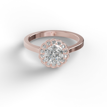 Guru Jewel's Round C.Z Solitaire Diamond Studded Silver Ring For Her