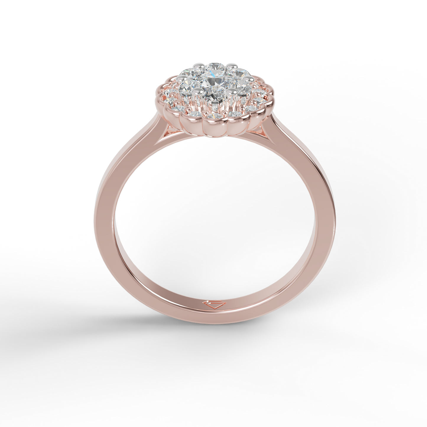 Guru Jewel's Round C.Z Solitaire Diamond Studded Silver Ring For Her