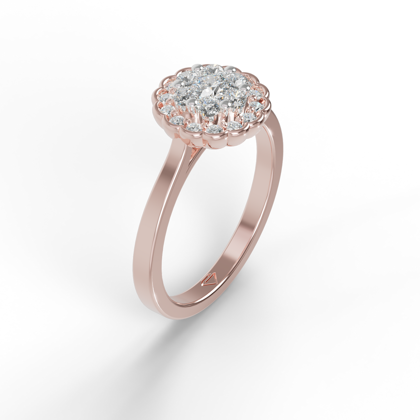 Guru Jewel's Round C.Z Solitaire Diamond Studded Silver Ring For Her