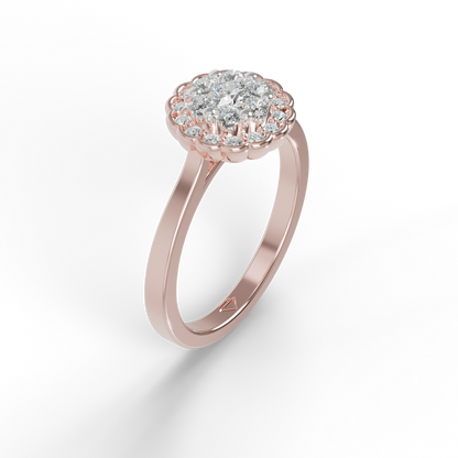 Guru Jewel's Round C.Z Solitaire Diamond Studded Silver Ring For Her