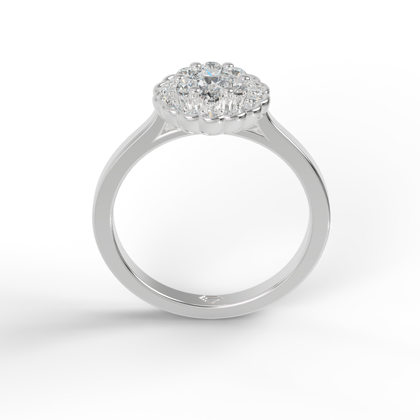 Guru Jewel's Round C.Z Solitaire Diamond Studded Silver Ring For Her