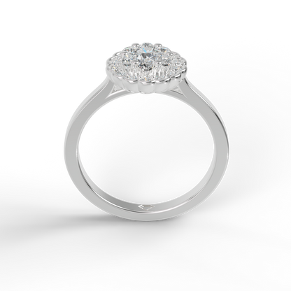 Guru Jewel's Round C.Z Solitaire Diamond Studded Silver Ring For Her