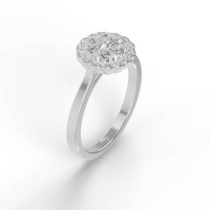 Guru Jewel's Round C.Z Solitaire Diamond Studded Silver Ring For Her