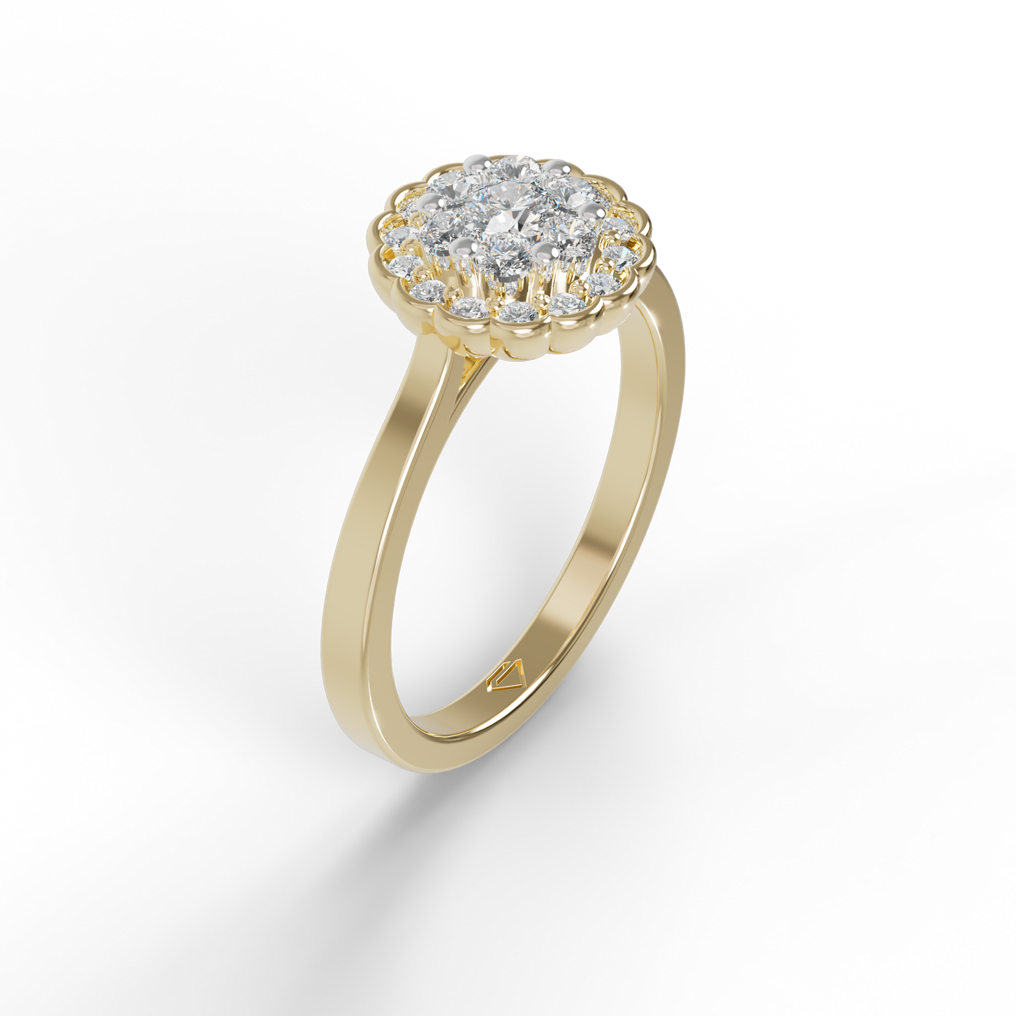 Guru Jewel's Round C.Z Solitaire Diamond Studded Silver Ring For Her