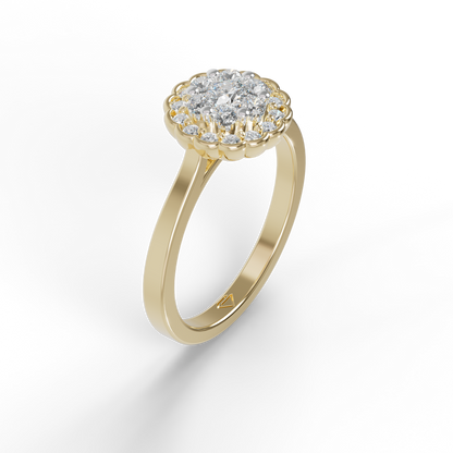 Guru Jewel's Round C.Z Solitaire Diamond Studded Silver Ring For Her