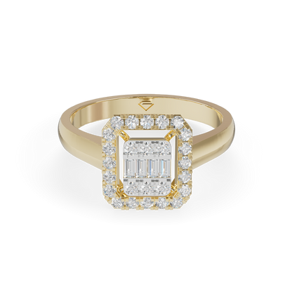 Guru Jewel's Rectangular Halo and Baguette Diamond Ring for Her