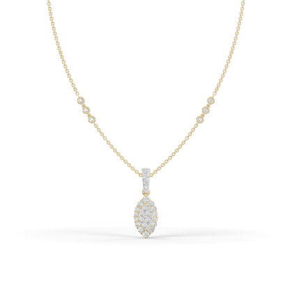 Guru Jewel's Luminous Leaf-Motif Crystal Statement Pendant for Her