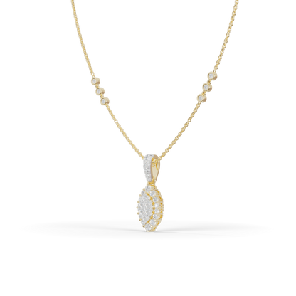 Guru Jewel's Luminous Leaf-Motif Crystal Statement Pendant for Her
