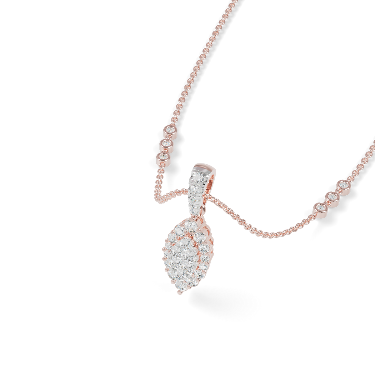 Guru Jewel's Luminous Leaf-Motif Crystal Statement Pendant for Her