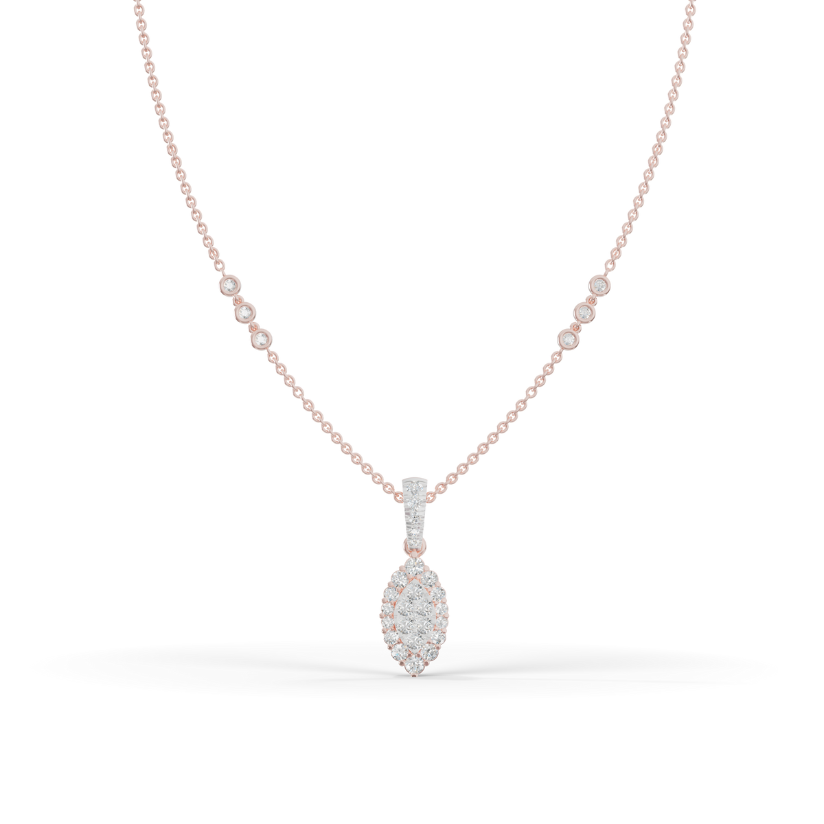 Guru Jewel's Luminous Leaf-Motif Crystal Statement Pendant for Her