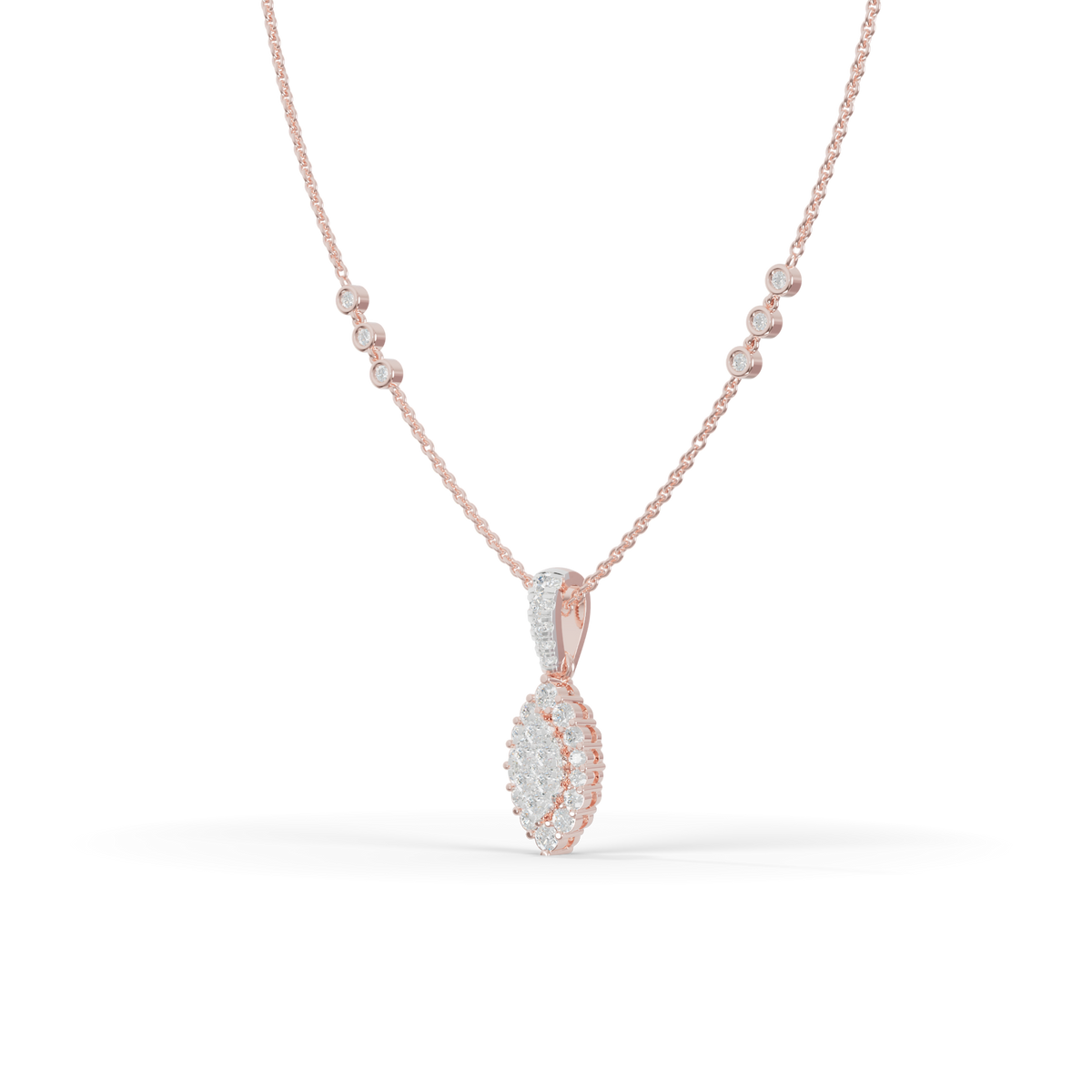Guru Jewel's Luminous Leaf-Motif Crystal Statement Pendant for Her