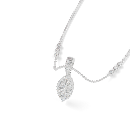 Guru Jewel's Luminous Leaf-Motif Crystal Statement Pendant for Her
