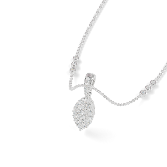 Guru Jewel's Luminous Leaf-Motif Crystal Statement Pendant for Her
