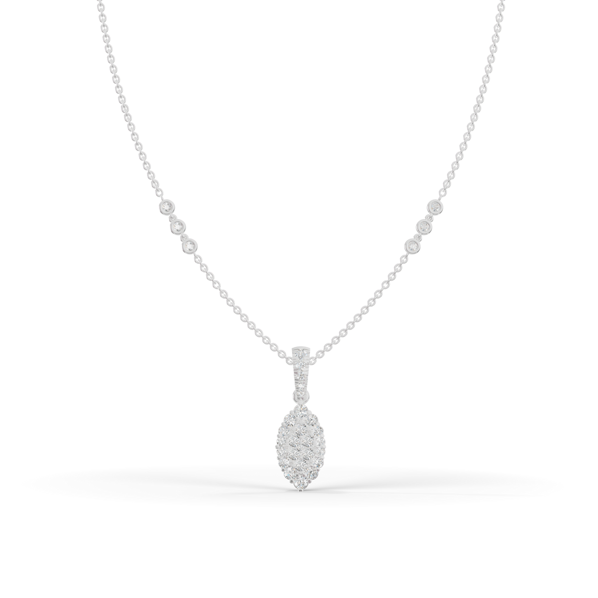 Guru Jewel's Luminous Leaf-Motif Crystal Statement Pendant for Her