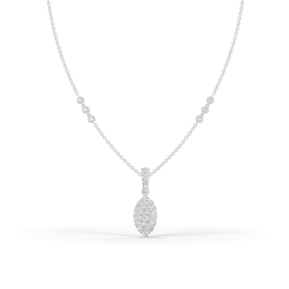 Guru Jewel's Luminous Leaf-Motif Crystal Statement Pendant for Her