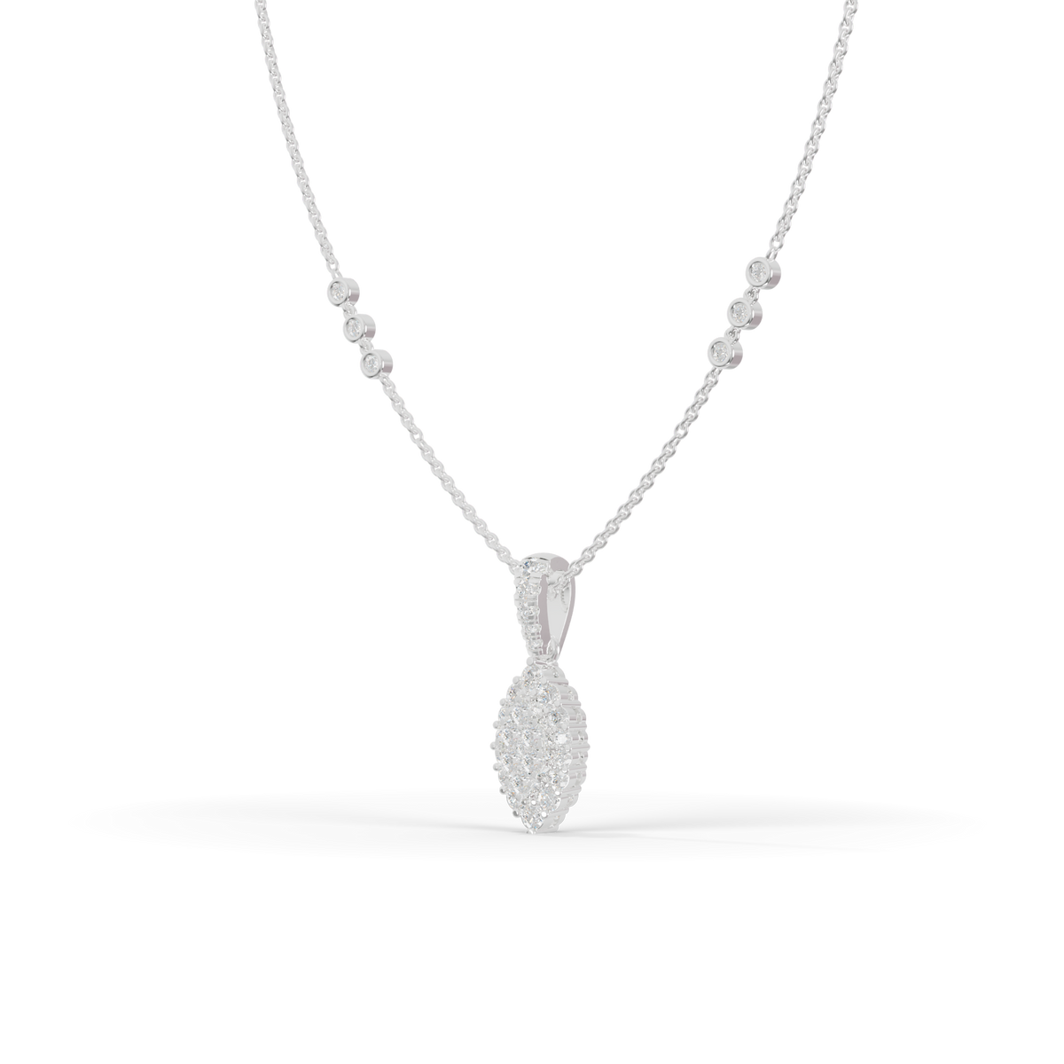 Guru Jewel's Luminous Leaf-Motif Crystal Statement Pendant for Her