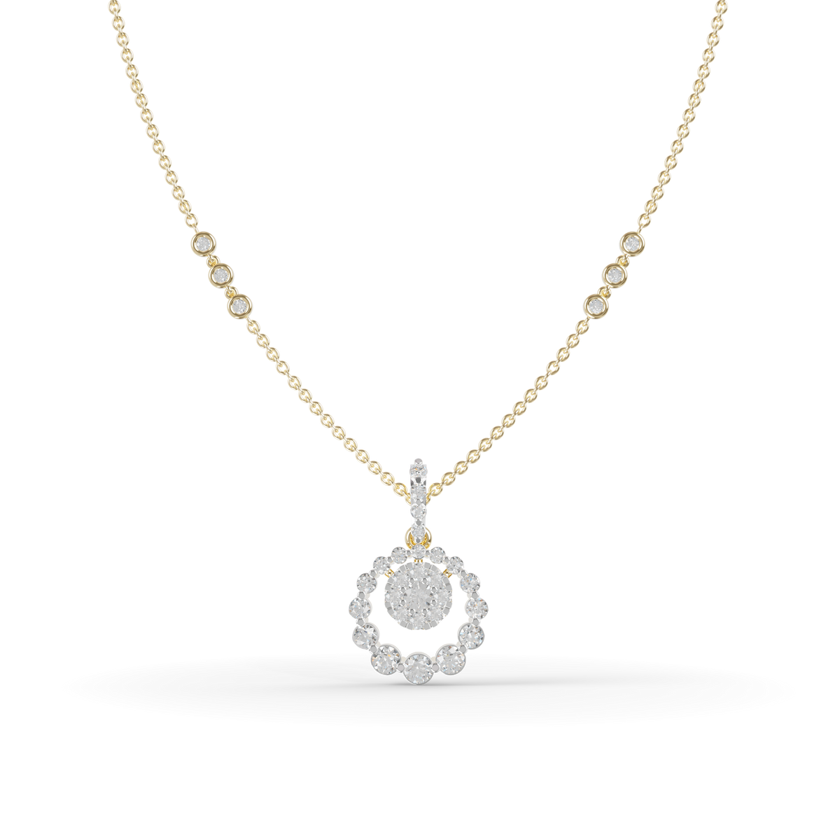 Guru Jewel's Sophisticated Floral-Border Circular Statement Pendant for Her