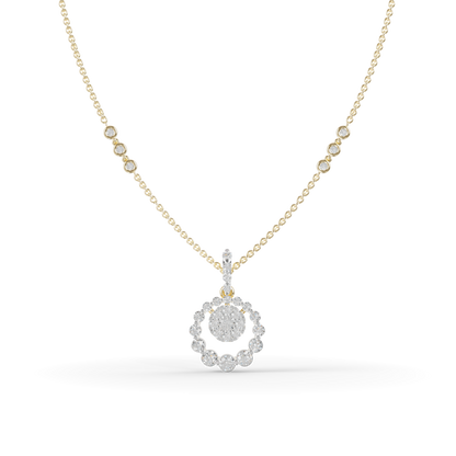 Guru Jewel's Sophisticated Floral-Border Circular Statement Pendant for Her