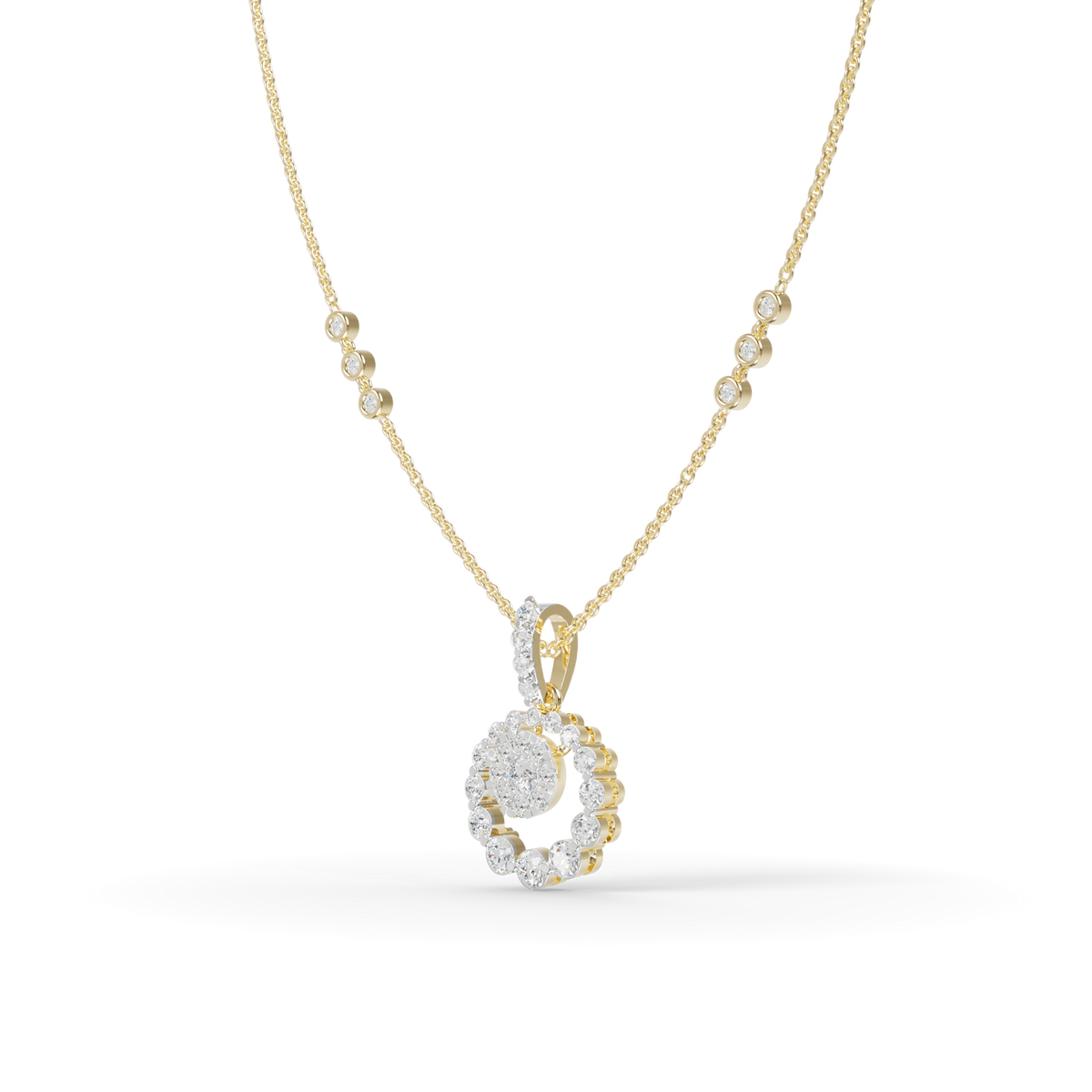 Guru Jewel's Sophisticated Floral-Border Circular Statement Pendant for Her