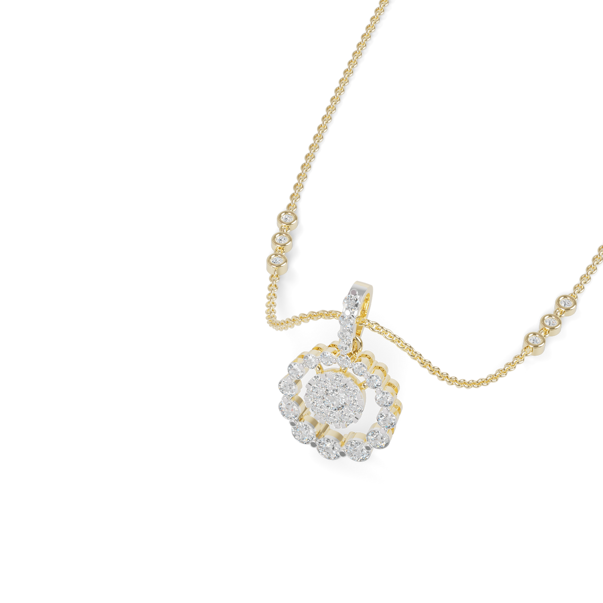 Guru Jewel's Sophisticated Floral-Border Circular Statement Pendant for Her