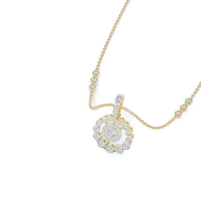 Guru Jewel's Sophisticated Floral-Border Circular Statement Pendant for Her