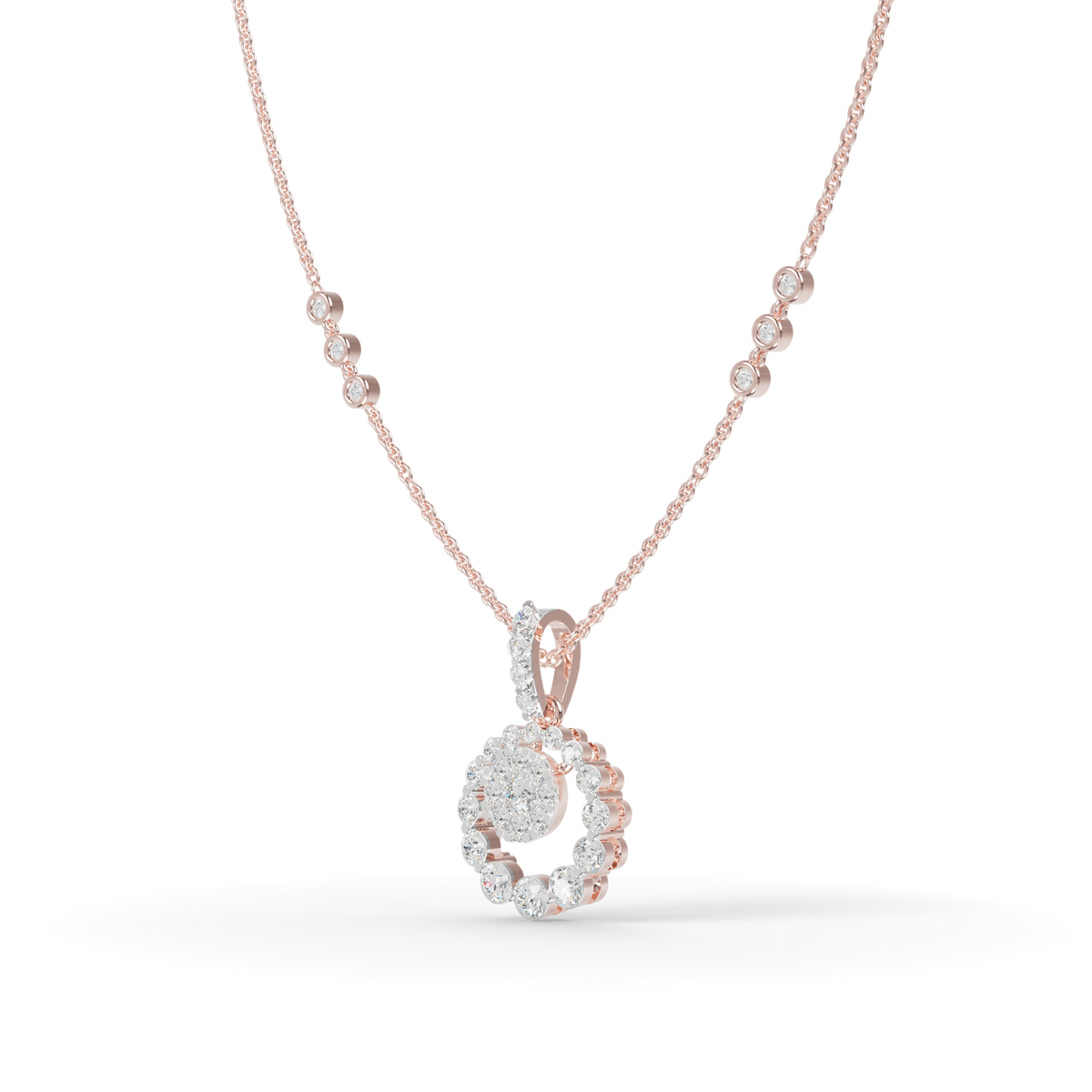 Guru Jewel's Sophisticated Floral-Border Circular Statement Pendant for Her