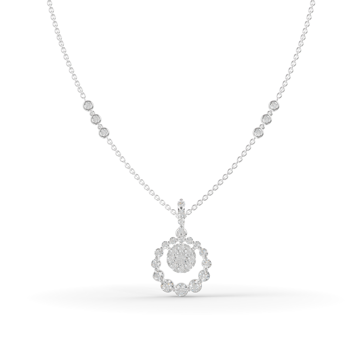 Guru Jewel's Sophisticated Floral-Border Circular Statement Pendant for Her