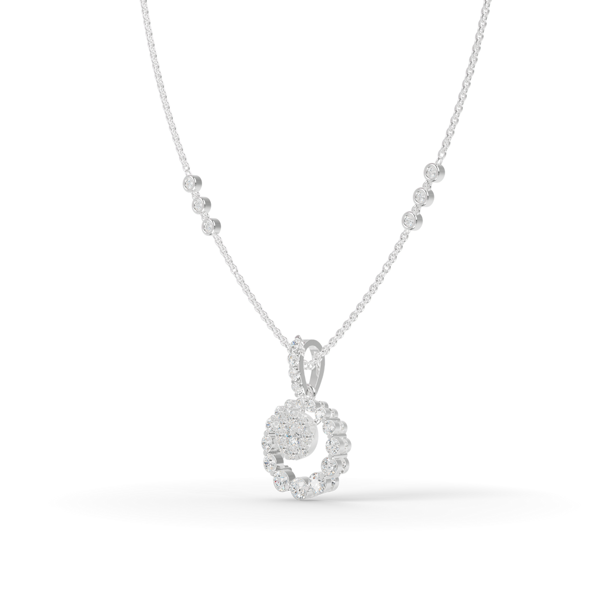 Guru Jewel's Sophisticated Floral-Border Circular Statement Pendant for Her