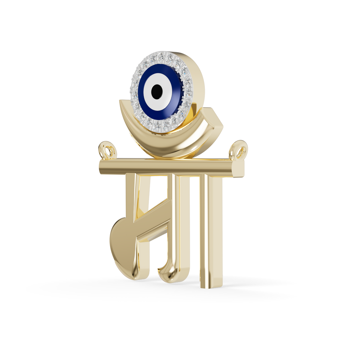 Guru Jewel's Eternal Motherhood Diamond & Evil Eye "Maa" Pendant for Her