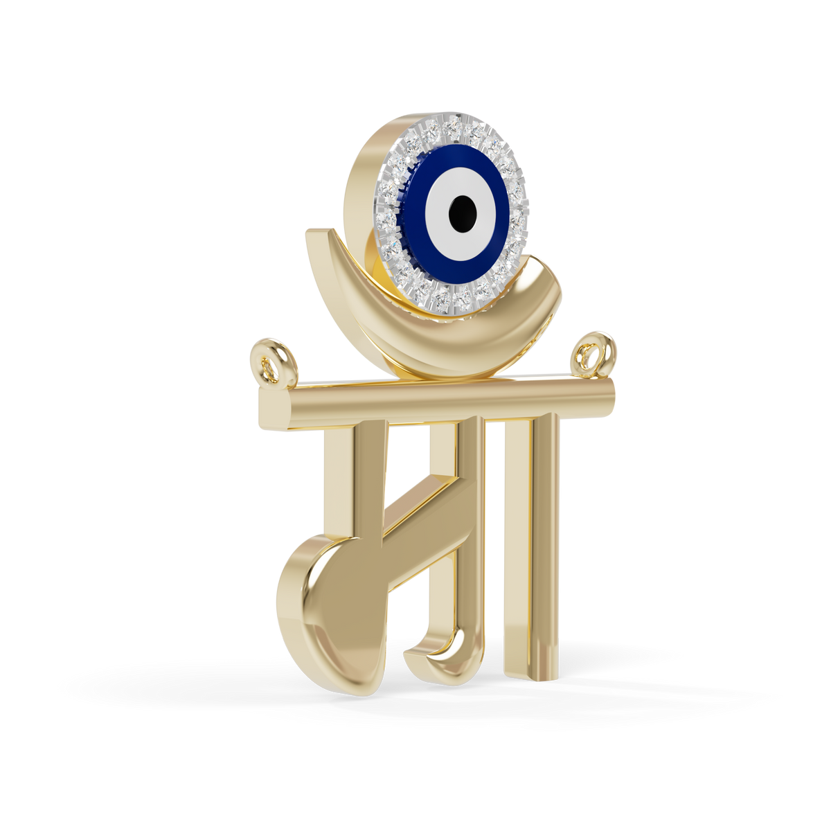 Guru Jewel's Eternal Motherhood Diamond & Evil Eye "Maa" Pendant for Her