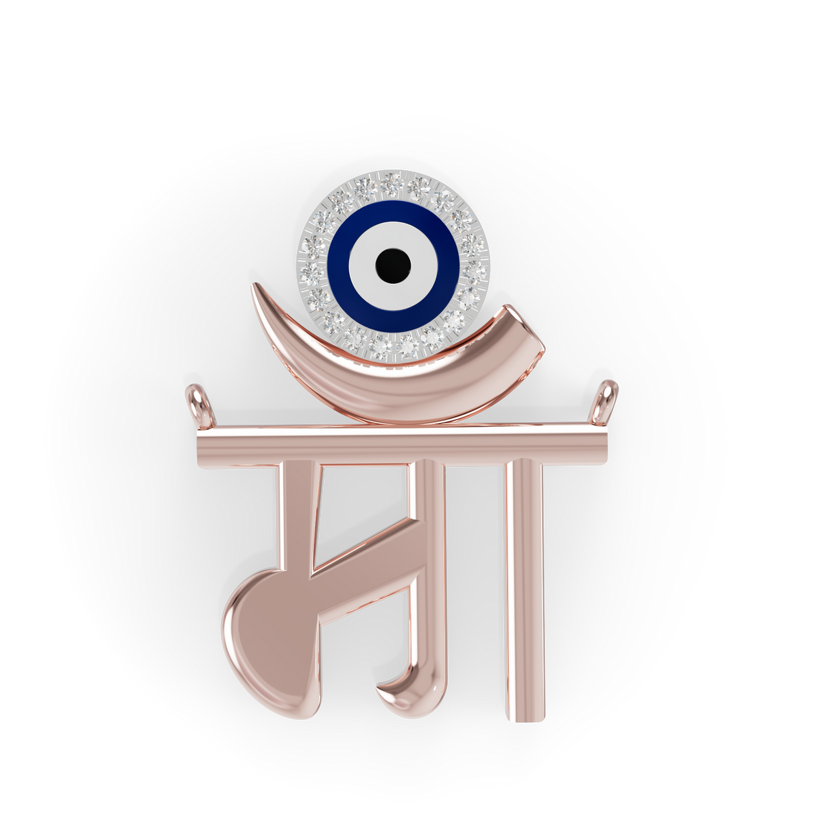 Guru Jewel's Eternal Motherhood Diamond & Evil Eye "Maa" Pendant for Her