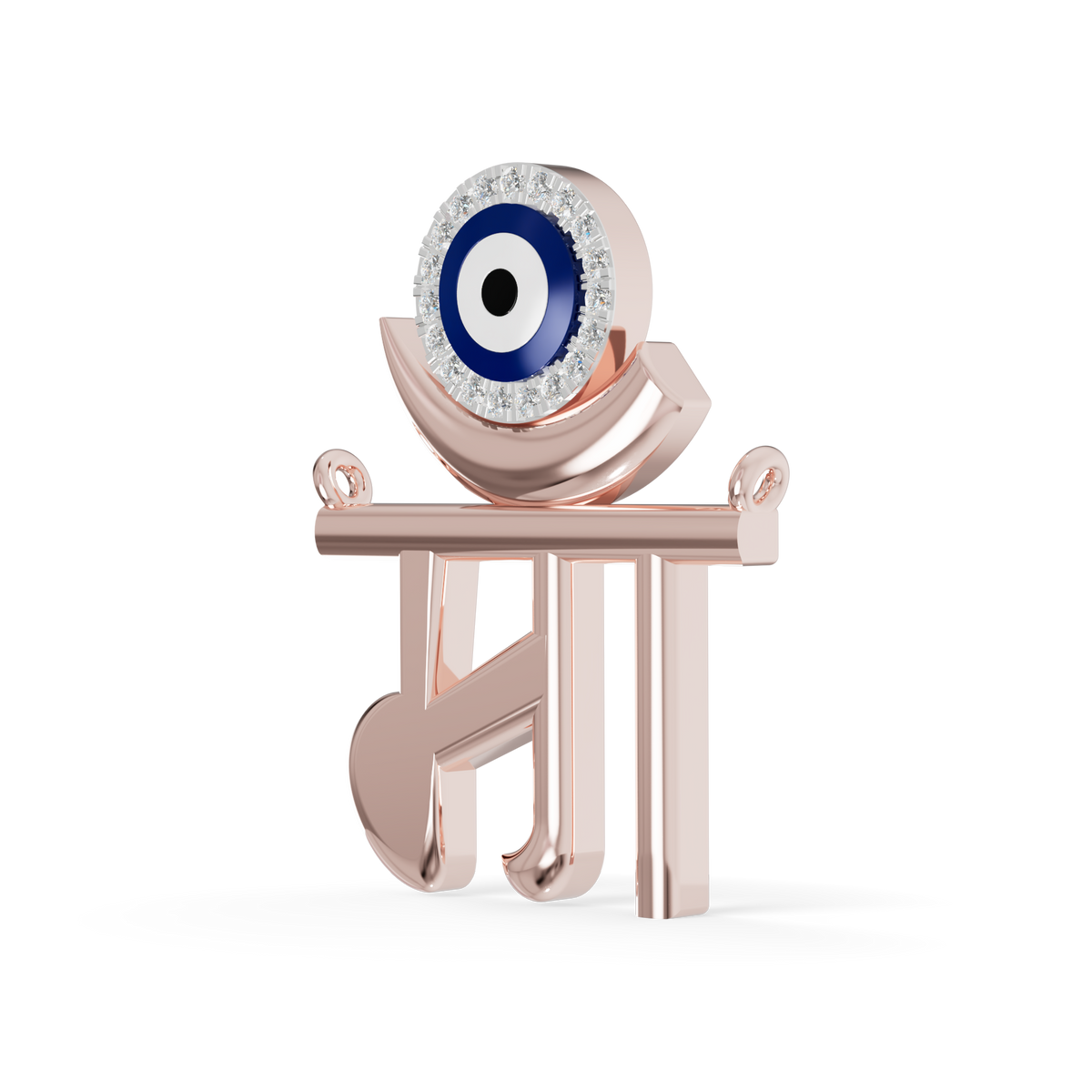 Guru Jewel's Eternal Motherhood Diamond & Evil Eye "Maa" Pendant for Her