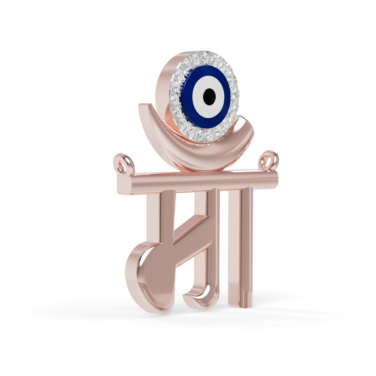 Guru Jewel's Eternal Motherhood Diamond & Evil Eye "Maa" Pendant for Her