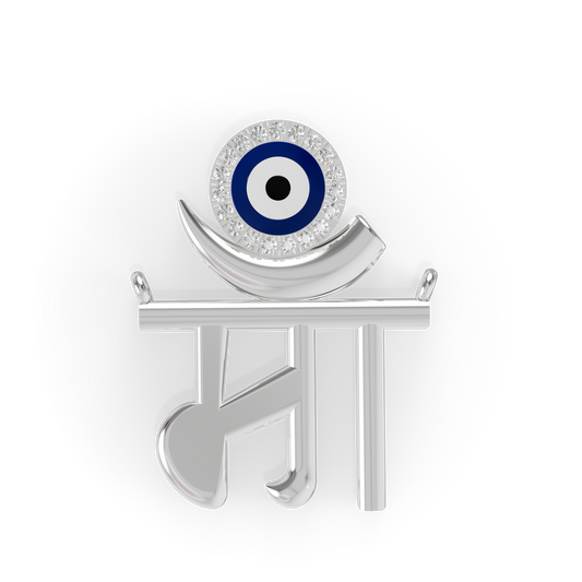 Guru Jewel's Eternal Motherhood Diamond & Evil Eye "Maa" Pendant for Her