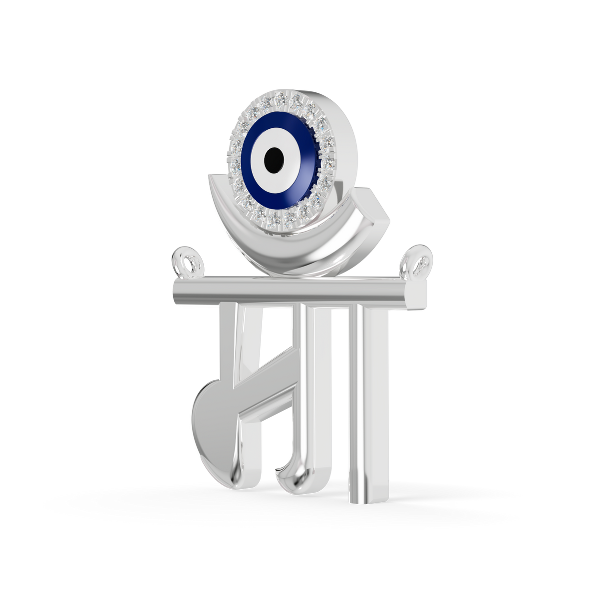 Guru Jewel's Eternal Motherhood Diamond & Evil Eye "Maa" Pendant for Her