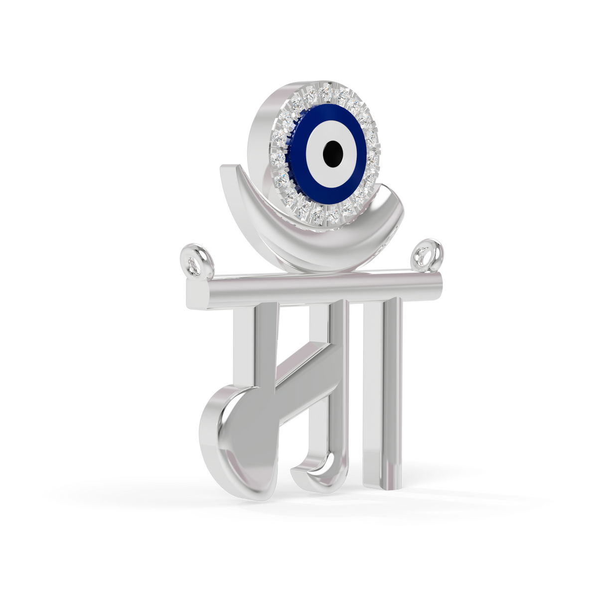 Guru Jewel's Eternal Motherhood Diamond & Evil Eye "Maa" Pendant for Her