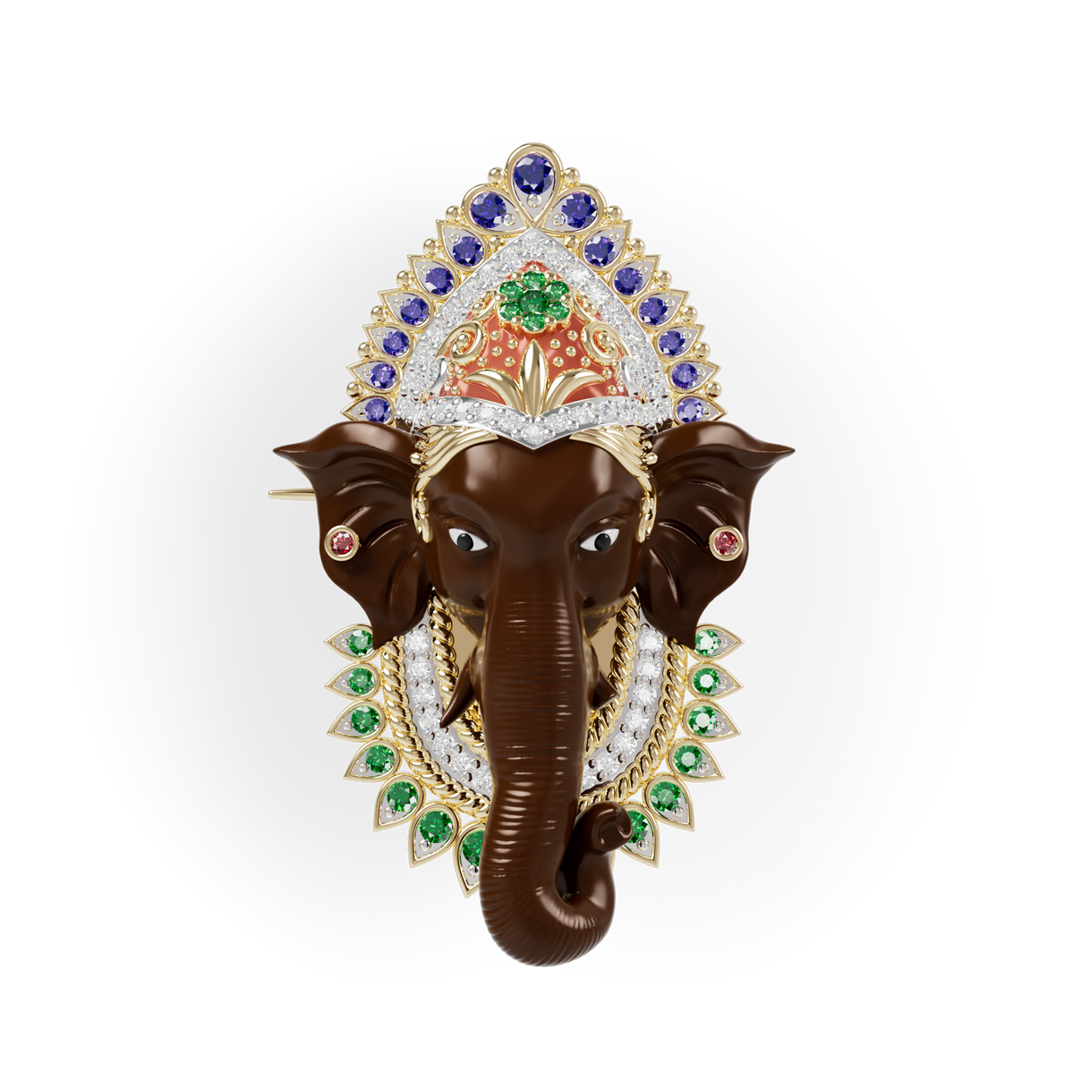 Guru Jewel's Royal Ganesha Gemstone Statement Pendant for Her