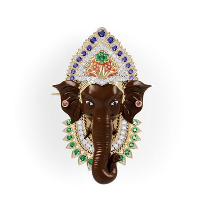 Guru Jewel's Royal Ganesha Gemstone Statement Pendant for Her