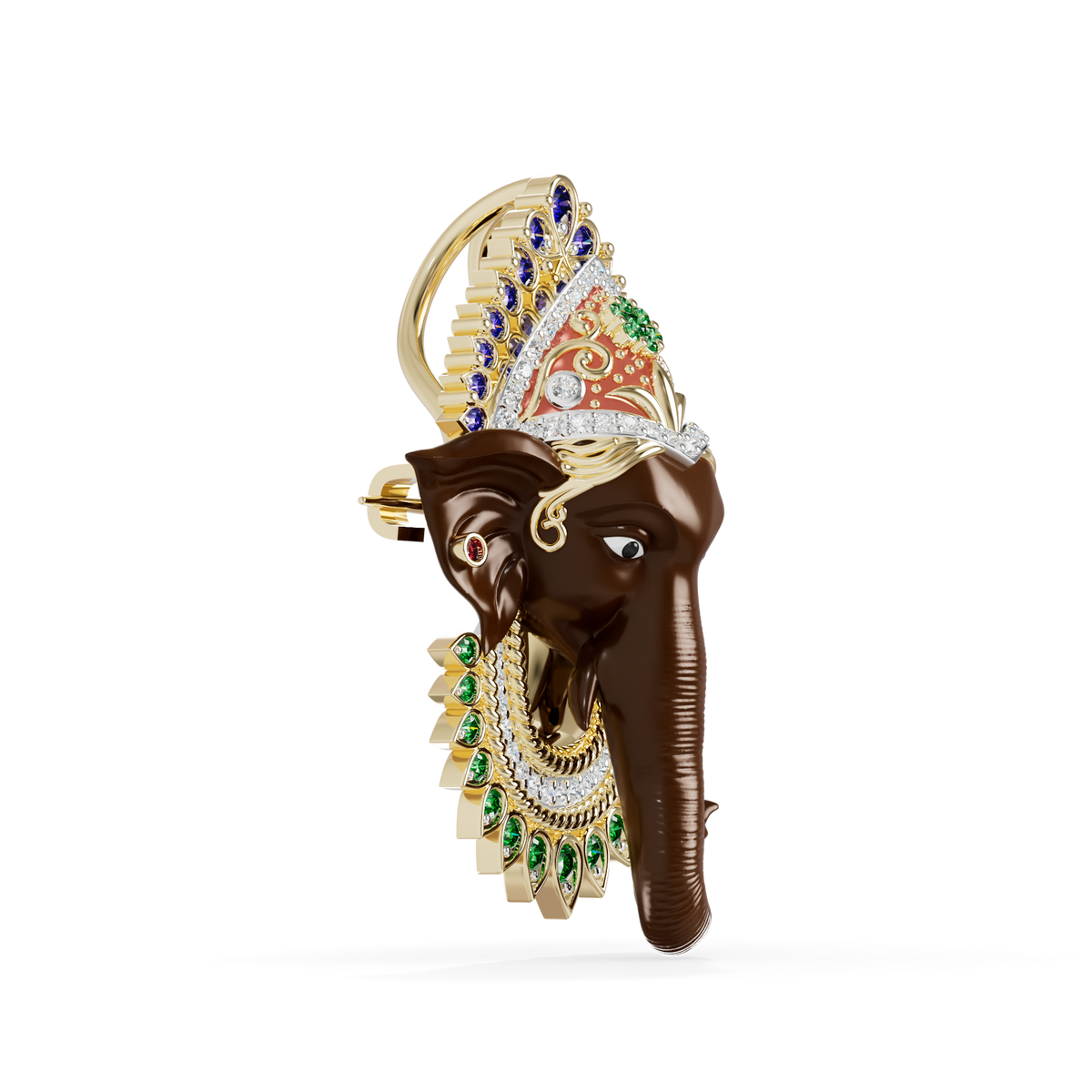 Guru Jewel's Royal Ganesha Gemstone Statement Pendant for Her