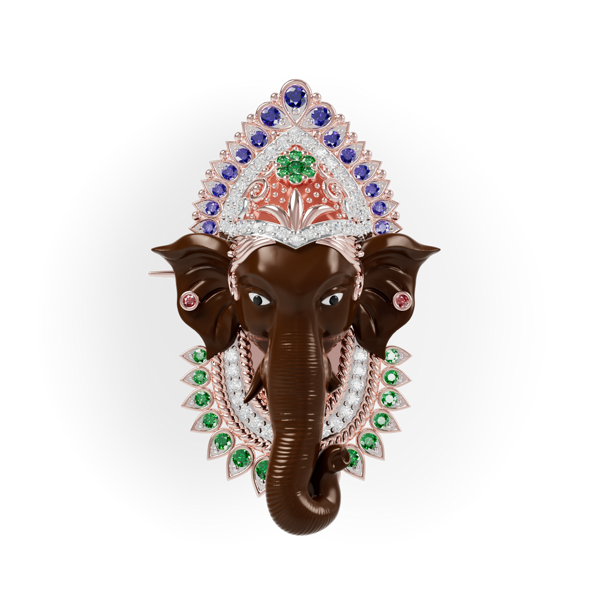 Guru Jewel's Royal Ganesha Gemstone Statement Pendant for Her
