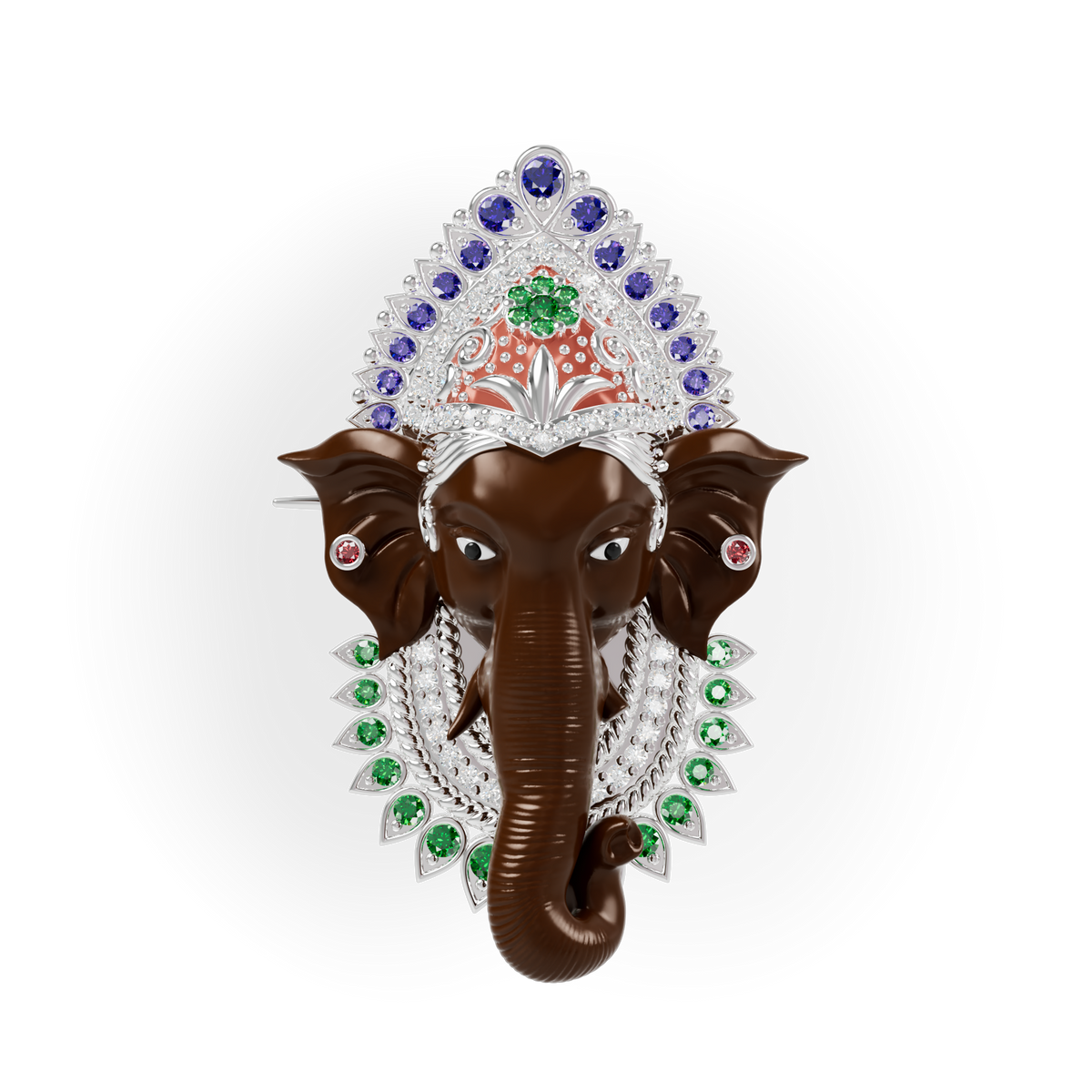 Guru Jewel's Royal Ganesha Gemstone Statement Pendant for Her